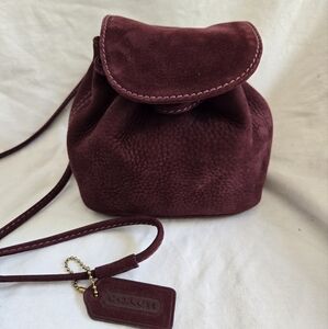 Coach Vintage Small Sonoma Pouch Nubuc Crossbody Plum Purple, Maroon 4940